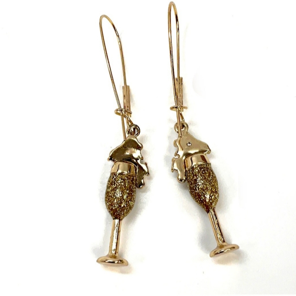 Betsey Johnson Champagne Dangle Earrings - Picture 3 of 16